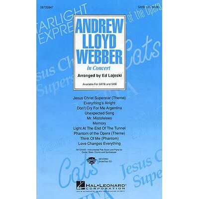 Hal Leonard Andrew Lloyd Webber: Andrew Lloyd Webber In Concert: SATB: Vocal Score Hal Leonard Andrew Lloyd Webber: Andrew Lloyd Webber In Concert: SATB: Vocal Score