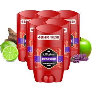 Old Spice Rockstar Deodorant Stick For Men 50ml, Aluminium Free. Long Lasting Perfume Quality Scent, 48H Fresh. Invisible on Black & White pack of 6 Old Spice Rockstar Deodorant Stick For Men 50ml, Aluminium Free. Long Lasting Perfume Quality Scent, 48H Fresh. Invisible on Black & White pack of 6