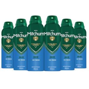 Mitchum Men Triple Odor Defense 48HR Protection Deodorant Spray & Antiperspirant (200ml) Ice Fresh, Pack of 6 Mitchum Men Triple Odor Defense 48HR Protection Deodorant Spray & Antiperspirant (200ml) Ice Fresh, Pack of 6