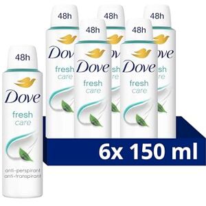 Dove Fresh Care Women's Antiperspirant Deodorant Body Spray for 48 hour sweat and odour protection with ¼ moisturising cream 150 ml, Pack of 6 Dove Fresh Care Women's Antiperspirant Deodorant Body Spray for 48 hour sweat and odour protection with ¼ moisturising cream 150 ml, Pack of 6