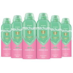 Mitchum Women Triple Odor Defense 48HR Protection Deodorant Spray & Antiperspirant (200ml), Powder Fresh, Pack of 6 Mitchum Women Triple Odor Defense 48HR Protection Deodorant Spray & Antiperspirant (200ml), Powder Fresh, Pack of 6