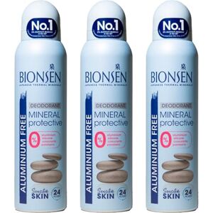 Bionsen Mineral Protective Spray Deodorant, 0 Percent Aluminum, Paraben Free, All-Day Freshness for Sensitive Skin, 150ml, 3 Pack Bionsen Mineral Protective Spray Deodorant, 0 Percent Aluminum, Paraben Free, All-Day Freshness for Sensitive Skin, 150ml, 3 Pack