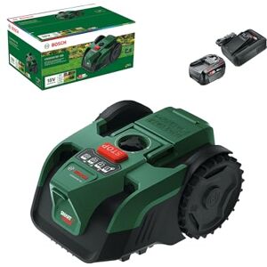 Bosch Cordless Robot Lawn Mower VISIMOW18V-100 (For Lawns up to 100 m², Cutting Width: 16 cm, Height of Cut: 20-60 mm, incl Battery and Charger) Bosch Cordless Robot Lawn Mower VISIMOW18V-100 (For Lawns up to 100 m², Cutting Width: 16 cm, Height of Cut: 20-60 mm, incl Battery and Charger)