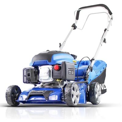 Hyundai 17" (42cm) Petrol Self-Propelled Lawnmower – 139cc 4-Stroke Engine, Recoil Pull Start, 5 Cutting Heights, 45L Grass Collector, Foldable Handles for Compact Storage Hyundai 17" (42cm) Petrol Self-Propelled Lawnmower – 139cc 4-Stroke Engine, Recoil Pull Start, 5 Cutting Heights, 45L Grass Collector, Foldable Handles for Compact Storage