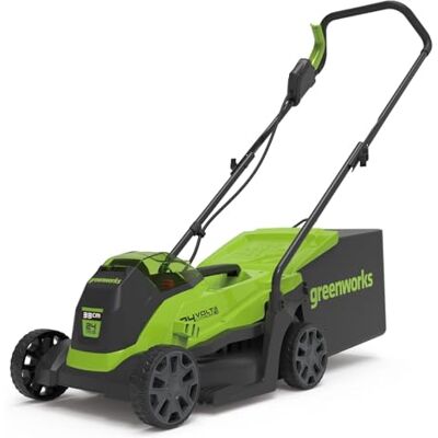 Greenworks GD24LM33 Cordless Lawnmower with Brushless Motor for Smaller Lawns up to 280m², 33cm Cutting Width, 30L Bag WITHOUT 24V Battery & Charger, 3 Year Guarantee Greenworks GD24LM33 Cordless Lawnmower with Brushless Motor for Smaller Lawns up to 280m², 33cm Cutting Width, 30L Bag WITHOUT 24V Battery & Charger, 3 Year Guarantee