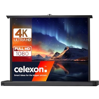 celexon Mini Professional Desktop Projection Screen 40" 81x61cm 4:3 Compact portable 4K screen with telescopic support for travel, ideal for pico, pocket and mini projectors celexon Mini Professional Desktop Projection Screen 40" 81x61cm 4:3 Compact portable 4K screen with telescopic support for travel, ideal for pico, pocket and mini projectors