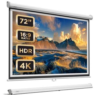 DMD Collective 72 Inch Manual Projector Screen Pull Down, Wall Mounted HD Projection Screen for Home Cinema, Office, School & Classroom Presentations, Retractable Movie Screen DMD Collective 72 Inch Manual Projector Screen Pull Down, Wall Mounted HD Projection Screen for Home Cinema, Office, School & Classroom Presentations, Retractable Movie Screen