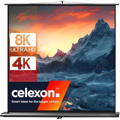 celexon Ultramobil Pro Pull-Up Projection Screen 110" 200x200cm 1:1 Portable 8K Full HD pull-up screen for quick setup, with carry handle and telescopic support celexon Ultramobil Pro Pull-Up Projection Screen 110" 200x200cm 1:1 Portable 8K Full HD pull-up screen for quick setup, with carry handle and telescopic support