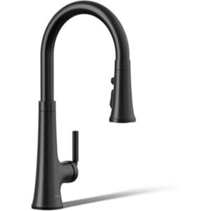 Kohler 23764-BL Tone Pull Down Kitchen Faucet, Kitchen Sink Faucets with Pull Down Sprayer, Matte Black Kohler 23764-BL Tone Pull Down Kitchen Faucet, Kitchen Sink Faucets with Pull Down Sprayer, Matte Black