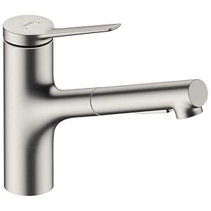 Hansgrohe Zesis Stainless Steel Single-Handle Kitchen Faucet, Kitchen Faucets with Pull Out Sprayer, Faucet for Kitchen Sink, Stainless Steel Optic 74800801 Hansgrohe Zesis Stainless Steel Single-Handle Kitchen Faucet, Kitchen Faucets with Pull Out Sprayer, Faucet for Kitchen Sink, Stainless Steel Optic 74800801