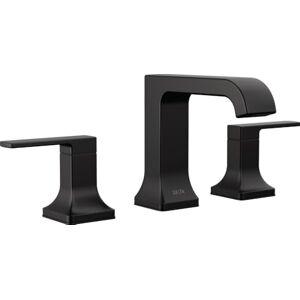 DELTA 3 Hole Velvet Curved Spout Bathroom Faucet, Black Bathroom Sink Faucet, 2 Handle Bathroom Faucet, Bath Faucet, Pop Up Drain Assembly, Matte Black DELTA 3 Hole Velvet Curved Spout Bathroom Faucet, Black Bathroom Sink Faucet, 2 Handle Bathroom Faucet, Bath Faucet, Pop Up Drain Assembly, Matte Black