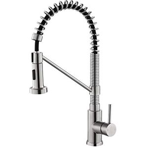 Eridanus Kitchen Taps, Touch Activated Kitchen Faucets in Updated Leak Proof Design, Low Lead Commercial Solid Brass Single Handle Single Lever Pull Down Sprayer Spring Kitchen Faucet, Brushed Nickel Eridanus Kitchen Taps, Touch Activated Kitchen Faucets in Updated Leak Proof Design, Low Lead Commercial Solid Brass Single Handle Single Lever Pull Down Sprayer Spring Kitchen Faucet, Brushed Nickel