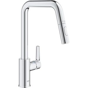 Grohe Start QuickFix – Pull-Out Dual Spray Kitchen Sink Mixer Tap (High U-Spout, 360° Swivel Area, 28mm Ceramic Cartridge, Tails 1/2 Inch), Easy to Fit with QuickMount, Chrome, 30633000 Grohe Start QuickFix – Pull-Out Dual Spray Kitchen Sink Mixer Tap (High U-Spout, 360° Swivel Area, 28mm Ceramic Cartridge, Tails 1/2 Inch), Easy to Fit with QuickMount, Chrome, 30633000