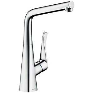Hansgrohe Metris collapsible kitchen tap 320 with selectable swivel range, chrome 14823000 Hansgrohe Metris collapsible kitchen tap 320 with selectable swivel range, chrome 14823000