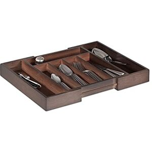 Relaxdays Cutlery Drawer Tray, Extendable, Variable Width, 5-7 Compartments, Bamboo Organiser, HWD: 5.5x48.5x37cm, Dark Brown Relaxdays Cutlery Drawer Tray, Extendable, Variable Width, 5-7 Compartments, Bamboo Organiser, HWD: 5.5x48.5x37cm, Dark Brown