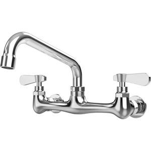 BWE Kitchen Faucet Wall Mount with 8 Inch Swivel Spout 8" Center Commercial Sink 2-Handle NSF No Lead Faucet Mixer Tap Polish Chrome BWE Kitchen Faucet Wall Mount with 8 Inch Swivel Spout 8" Center Commercial Sink 2-Handle NSF No Lead Faucet Mixer Tap Polish Chrome