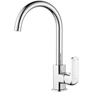 Ibergrif M14020 Kitchen Tap, Kitchen Sink Taps, 360° Rotate Splash-Proof Faucet, Cold and Hot Water Single Lever swap Basin Mixer, Silver Ibergrif M14020 Kitchen Tap, Kitchen Sink Taps, 360° Rotate Splash-Proof Faucet, Cold and Hot Water Single Lever swap Basin Mixer, Silver