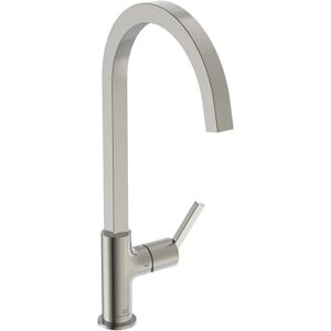 Ideal Standard – Gusto Kitchen tap, High spout with Square Design, with FirmaFlow Cartridge, 360° Swivel spout, Easy to Install with EasyFix+ Fixation, PVD Finish, Silver Storm Ideal Standard – Gusto Kitchen tap, High spout with Square Design, with FirmaFlow Cartridge, 360° Swivel spout, Easy to Install with EasyFix+ Fixation, PVD Finish, Silver Storm