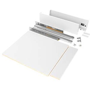 Emuca Drawer Kit for kitchen or bathroom with included boards, total extraction slides with soft closing, 93mm (3,6 inch) height for 450mm (17,7 inch) module and 500mm (19,7 inch) depth, white Emuca Drawer Kit for kitchen or bathroom with included boards, total extraction slides with soft closing, 93mm (3,6 inch) height for 450mm (17,7 inch) module and 500mm (19,7 inch) depth, white