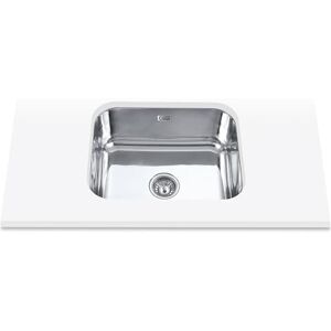 Edesa Fuji BE 50X40 1C /A Undercounter Sink Stainless Steel 1 Square Basin Base Absorbent Base Furniture Installation 60 CM Stainless Steel Finish Edesa Fuji BE 50X40 1C /A Undercounter Sink Stainless Steel 1 Square Basin Base Absorbent Base Furniture Installation 60 CM Stainless Steel Finish
