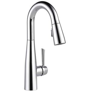 DELTA Essa Single-Handle Bar-Prep Kitchen Sink Faucet with Pull Down Sprayer and Magnetic Docking Spray Head, Chrome 9913-DST DELTA Essa Single-Handle Bar-Prep Kitchen Sink Faucet with Pull Down Sprayer and Magnetic Docking Spray Head, Chrome 9913-DST