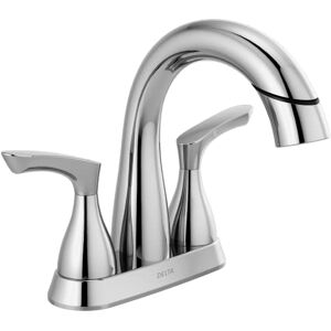 DELTA Broadmoor 4 in. Centerset 2-Handle Pull-Down Spout Bathroom Faucet in Chrome DELTA Broadmoor 4 in. Centerset 2-Handle Pull-Down Spout Bathroom Faucet in Chrome