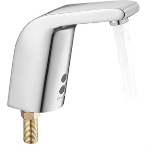 VEVOR Touchless Bathroom Sink Faucet, Automatic Motion Sensor Restroom Toilet Faucet Cold Water with Single Hole, Battery Operated for 9.5 mm Pipe Commercial Lavatory,Chrome Plated Silver VEVOR Touchless Bathroom Sink Faucet, Automatic Motion Sensor Restroom Toilet Faucet Cold Water with Single Hole, Battery Operated for 9.5 mm Pipe Commercial Lavatory,Chrome Plated Silver