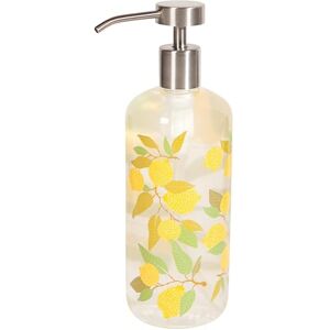 Now Designs Soap Dispenser, Body Borosilicate Glass Pump: 100% Stainless Steel, Lemons, DIA2.75 x H8.5in Now Designs Soap Dispenser, Body Borosilicate Glass Pump: 100% Stainless Steel, Lemons, DIA2.75 x H8.5in