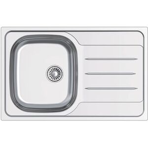 Edesa Kitchen Sink on Countertop 1 Square Basin 1 Drainer Weathervane SE 79 x 50 cm Stainless Steel Depth 18 cm Absorbent Bottom Accessories Included Grey Edesa Kitchen Sink on Countertop 1 Square Basin 1 Drainer Weathervane SE 79 x 50 cm Stainless Steel Depth 18 cm Absorbent Bottom Accessories Included Grey