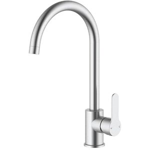 VeeBath Orbina Kitchen Mixer Tap, Modern Deck Mounted Swivel Spout Single Lever Tap One Hole, Mixer Taps for Kitchen Sink in Chrome Finish, Modern Kitchen Tap with 20cm Spout VeeBath Orbina Kitchen Mixer Tap, Modern Deck Mounted Swivel Spout Single Lever Tap One Hole, Mixer Taps for Kitchen Sink in Chrome Finish, Modern Kitchen Tap with 20cm Spout