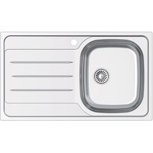 Edesa Kitchen Sink with Drainer Left 1 Bowl Veleta SE 86 x 50 cm Over Countertop Depth 18 cm Base Absorbent Bottom Accessories Included Grey Stainless Steel Edesa Kitchen Sink with Drainer Left 1 Bowl Veleta SE 86 x 50 cm Over Countertop Depth 18 cm Base Absorbent Bottom Accessories Included Grey Stainless Steel