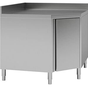 Stalwart Commercial Worktop Floor Cupboard Corner Unit Hinged Door Stainless Steel Sides 600mm Upstand DA-THESR106A Stalwart Commercial Worktop Floor Cupboard Corner Unit Hinged Door Stainless Steel Sides 600mm Upstand DA-THESR106A