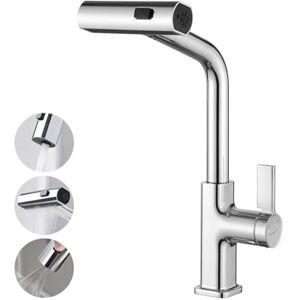 Ibergrif M22145 Kitchen Sink Taps Mixer with Pull Out Spray, 3 Functions Sprayer, 360° Swivel, Chrome Brass Ibergrif M22145 Kitchen Sink Taps Mixer with Pull Out Spray, 3 Functions Sprayer, 360° Swivel, Chrome Brass
