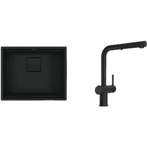 FRANKE KNG 110-52 + Active Twist Set Kanon Kitchen Sink tap with a Pull-Out spout matt-125.0697.692, Matte Black FRANKE KNG 110-52 + Active Twist Set Kanon Kitchen Sink tap with a Pull-Out spout matt-125.0697.692, Matte Black