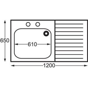 FRANKE E20610R Stainless Steel Sink, Self Assembly, 1200 mm Width FRANKE E20610R Stainless Steel Sink, Self Assembly, 1200 mm Width