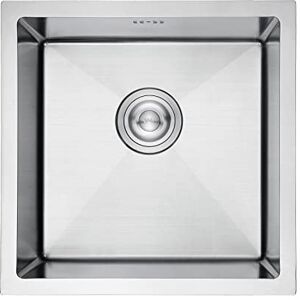 Ibergrif M84040 Stainless Steel Kitchen Sink, 40 x 40cm, Undermount and Topmount Single Bowl Kitchen Sink with Drainer Fittings, Silver Ibergrif M84040 Stainless Steel Kitchen Sink, 40 x 40cm, Undermount and Topmount Single Bowl Kitchen Sink with Drainer Fittings, Silver