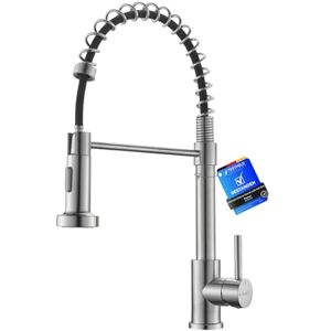 Ibergrif Spring Kitchen Sink Taps Mixer with Pull Out Spray, 360° Swivel, 2 Spray Modes High Arc Single Handle Lever, M22143A Ibergrif Spring Kitchen Sink Taps Mixer with Pull Out Spray, 360° Swivel, 2 Spray Modes High Arc Single Handle Lever, M22143A