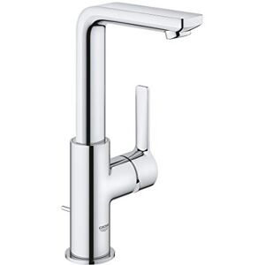 Grohe Lineare Single-Lever Basin Mixer Tap with Pop-Up Waste (L-Size 252mm, High Swivel Spout, 28mm Ceramic Cartridge, Water Saving Mousseur 5 l/min, Tails 3/8 Inch), Chrome 23296001 Grohe Lineare Single-Lever Basin Mixer Tap with Pop-Up Waste (L-Size 252mm, High Swivel Spout, 28mm Ceramic Cartridge, Water Saving Mousseur 5 l/min, Tails 3/8 Inch), Chrome 23296001