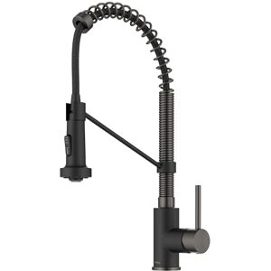 Kraus Bolden Commercial Style 2-Function Single Handle Pull Down Kitchen Faucet in Matte Black/Black Stainless, KPF-1610MBSB (Pack of 1) Kraus Bolden Commercial Style 2-Function Single Handle Pull Down Kitchen Faucet in Matte Black/Black Stainless, KPF-1610MBSB (Pack of 1)