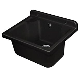 Negrari Pilozzo Resin Wall Sink, Acid Resistant in Common Use, Moisture Resistant, Drain Kit Included, W42 x D34 x H21, Glitter Black Negrari Pilozzo Resin Wall Sink, Acid Resistant in Common Use, Moisture Resistant, Drain Kit Included, W42 x D34 x H21, Glitter Black