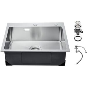 VEVOR 55cm Kitchen Sink Workstation, 304 Stainless Steel Top Mount Sinks, Drop-in Single Bowl Farmhouse Basin with Accessories, Household Dishwasher Sinks for RV, Prep Kitchen, Laundry Room, Bar VEVOR 55cm Kitchen Sink Workstation, 304 Stainless Steel Top Mount Sinks, Drop-in Single Bowl Farmhouse Basin with Accessories, Household Dishwasher Sinks for RV, Prep Kitchen, Laundry Room, Bar