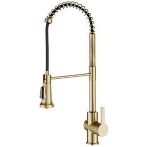 Kraus KPF-1691SFACB Britt Commercial Style Pull-Down Single Handle Kitchen Faucet, Spot Free Antique Champagne Bronze Kraus KPF-1691SFACB Britt Commercial Style Pull-Down Single Handle Kitchen Faucet, Spot Free Antique Champagne Bronze