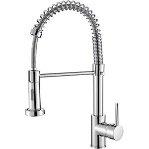 Cobbe Kitchen Tap, Spring Tap Kitchen with Pull Down Sprayer Shower, 2 Spray Modes High Arc Single Lever Low Pressure Sink Mixer Tap (Chrome) Cobbe Kitchen Tap, Spring Tap Kitchen with Pull Down Sprayer Shower, 2 Spray Modes High Arc Single Lever Low Pressure Sink Mixer Tap (Chrome)