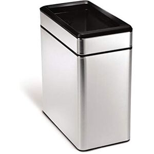 simplehuman CW1225 10L Slim Profile Open Office Business Commercial Bin, Lift-Off Lid, Inner Bucket, Fingerprint-proof, Brushed Stainless Steel, W 15.8 cm x H 33.1 cm x D 28.8 cm simplehuman CW1225 10L Slim Profile Open Office Business Commercial Bin, Lift-Off Lid, Inner Bucket, Fingerprint-proof, Brushed Stainless Steel, W 15.8 cm x H 33.1 cm x D 28.8 cm