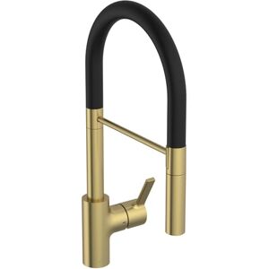 Ideal Standard – Gusto Kitchen tap, Semi-Professional, with Pull-Out Spray and Dual Spray Modes, 360° Swivel spout, 6,1 l/min, Easy to Install with EasyFix+ Fixation, PVD Finish, Brushed Gold Ideal Standard – Gusto Kitchen tap, Semi-Professional, with Pull-Out Spray and Dual Spray Modes, 360° Swivel spout, 6,1 l/min, Easy to Install with EasyFix+ Fixation, PVD Finish, Brushed Gold