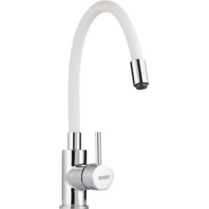 Schock Aquasnake Single Lever Mixer with High Spout with Flexible and Mouldable White Rubber Handshower, White Schock Aquasnake Single Lever Mixer with High Spout with Flexible and Mouldable White Rubber Handshower, White
