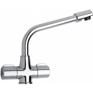 PIRALLA Kitchen Sink Mixer Tap with Swivel Spout, Twin Handles in Chrome by PIRALLA Kitchen Sink Mixer Tap with Swivel Spout, Twin Handles in Chrome by