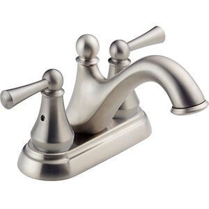 DELTA Faucet Haywood Centerset Bathroom Faucet Brushed Nickel, Bathroom Sink Faucet, Drain Assembly, Stainless 25999LF-SS DELTA Faucet Haywood Centerset Bathroom Faucet Brushed Nickel, Bathroom Sink Faucet, Drain Assembly, Stainless 25999LF-SS