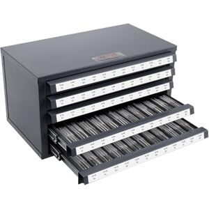 VEVOR Five-Drawer Tap Organizer Cabinet, 60-Compartment, #2-56 to #12-28 Steel Tap Dispenser, Gray with Orange Texture, Stackable, 19.4 lbs VEVOR Five-Drawer Tap Organizer Cabinet, 60-Compartment, #2-56 to #12-28 Steel Tap Dispenser, Gray with Orange Texture, Stackable, 19.4 lbs