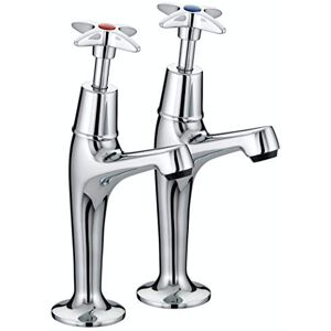 Bristan VAX HNK C Value Crosshead High Neck Kitchen Sink Pillar Taps, Chrome, Metallic Bristan VAX HNK C Value Crosshead High Neck Kitchen Sink Pillar Taps, Chrome, Metallic